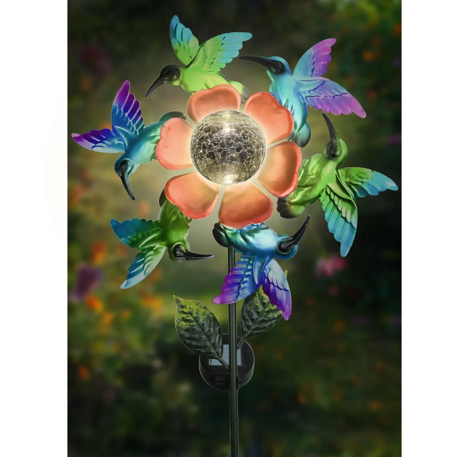 Solar Wind Spinners Hummingbird Spinner, Waterproof Outdoor Metal Wind Sculpture for Yard and Garden, Lawn & Garden Decor (windmill2)