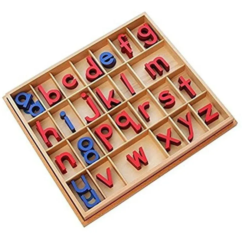 Elite Montessori Wooden Movable Alphabet with Box Preschool Spelling Learning &amp;