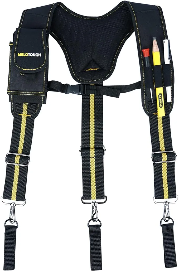 MELOTOUGH Tool Belt Suspenders for Work Belt Suspenders Heavy Duty Padded Suspenders for Electrician/Construction/Farmer