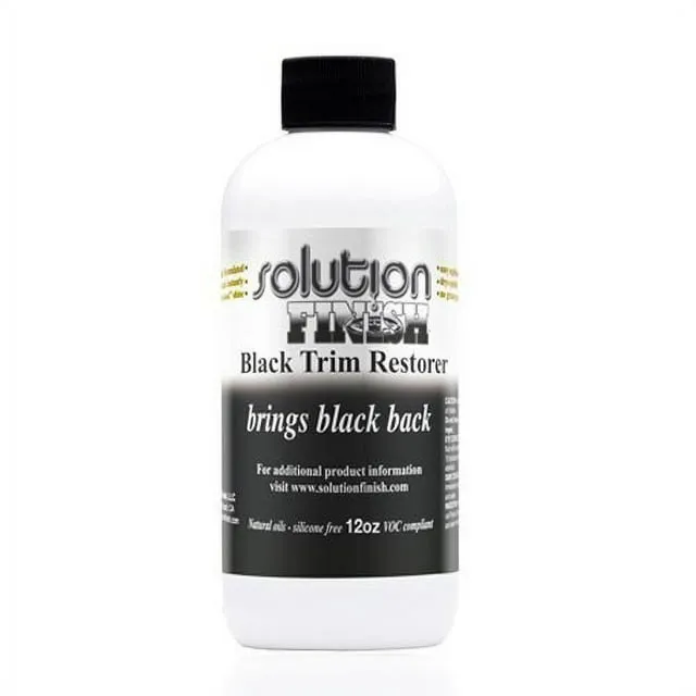 Solution Finish - Black Plastic & Vinyl Trim Restorer - Use for Car and Truck Detailing, No Wet Look, Instantly Revives Color To Trim, Bumpers, Mud Flaps, Etc., Black (12 oz)