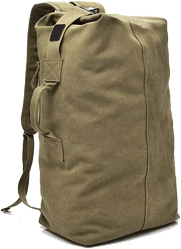 Large Capacity Travel Climbing Bag Tactical Military Duffel Bag Top Load Double Strap Canvas Backpack