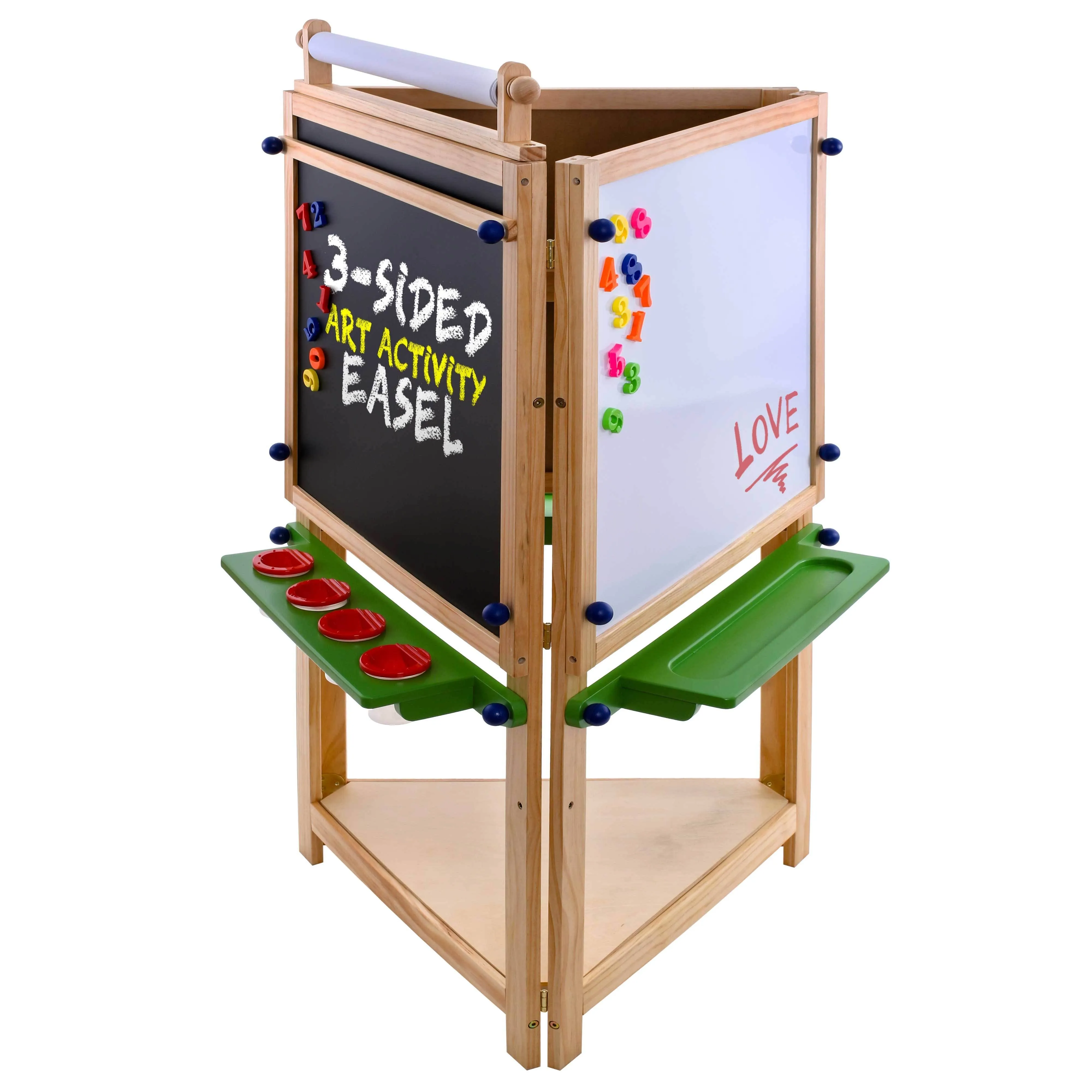 U.S. Art Supply Children&#039;s 3-Sided Art Activity Easel with Chalkboard, Large ...