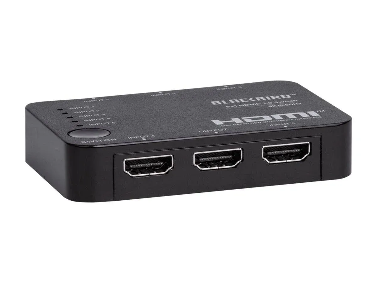 Monoprice Blackbird 4K 5x1 HDMI 2.0 Switch, HDR, 18G, HDCP 2.2, 4K@60Hz