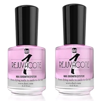 duri Rejuvacote 1 Original Maximum Strength Nail Growth System Base, Top Coat and Miracote Quick Dry Top Coat Combo