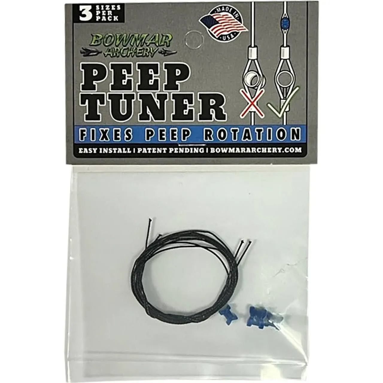 Bowmar 1407898 Easy Install &amp; Adjust Blue Archery Peep Tuner