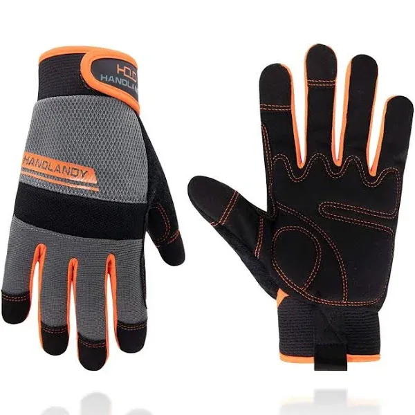 Handlandy Work Gloves Mens & Women, Utility Safety Mechanic Working Gloves Touch ...