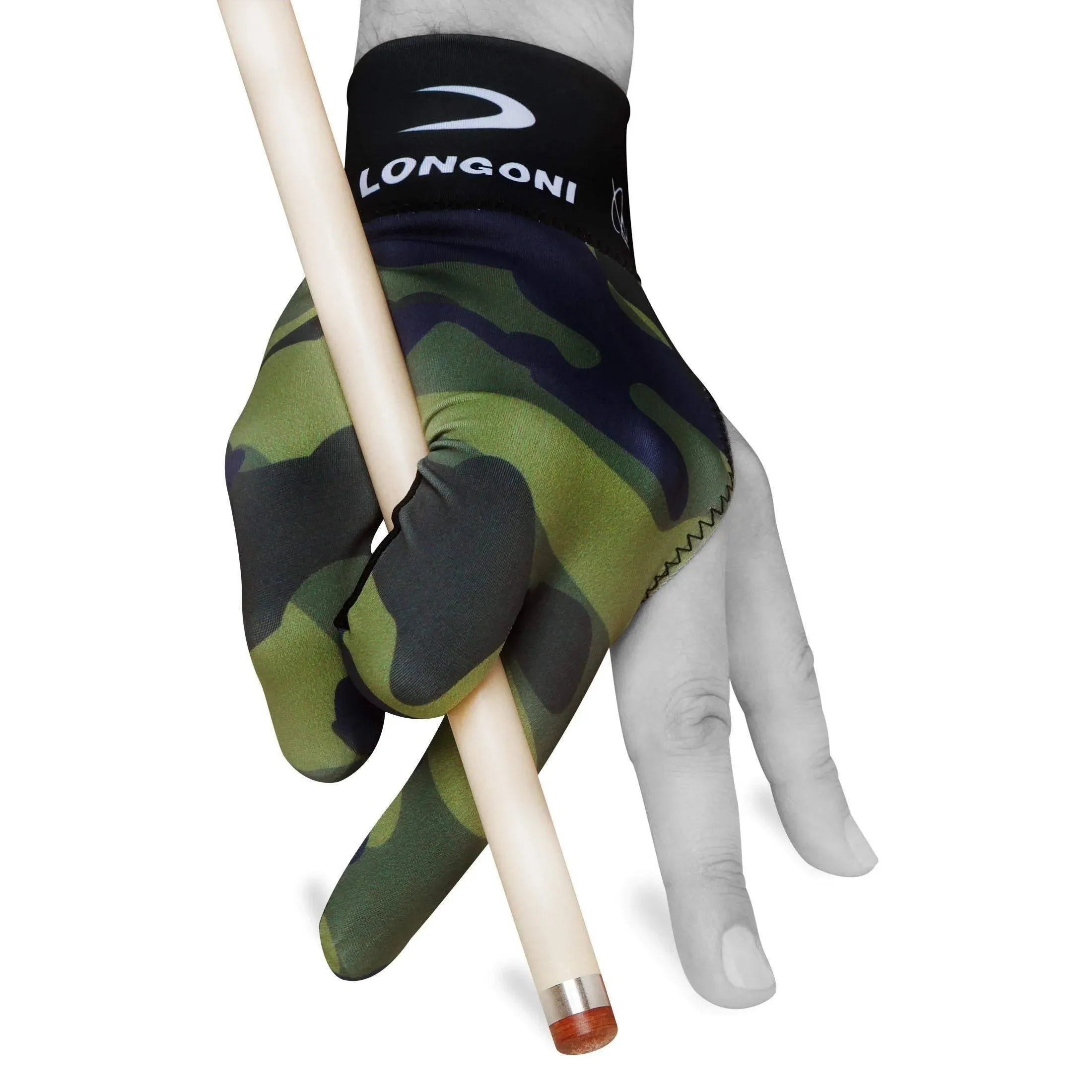 Longoni Billiard Pool Cue Glove Fancy Military 1 for Left Hand