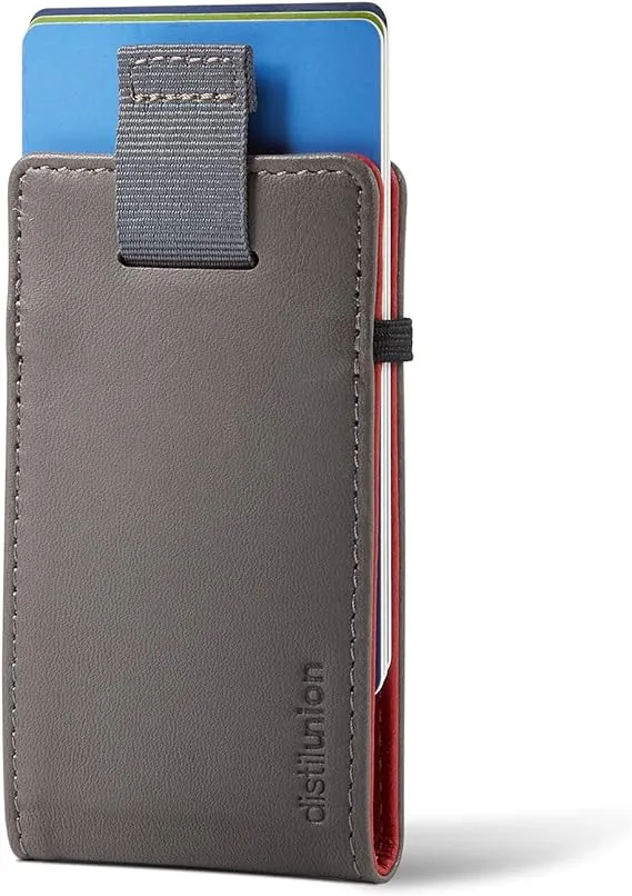 Distil Union Wally Micro - Premium Leather Minimalist Wallet and Card Holder Bla