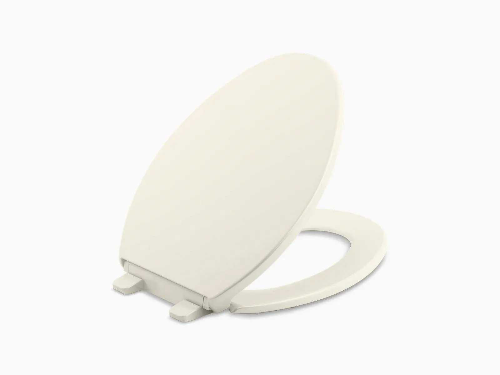 KOHLER K-4774-96 Brevia Elongated Toilet Seat with Quick-Release Hinges and Quick-Attach Hardware for Easy Clean in Biscuit