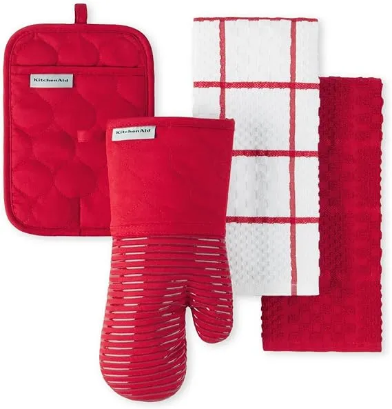 KitchenAid Onion Quilt Kitchen Towel Oven Mitt & Potholder Set 4-Pack