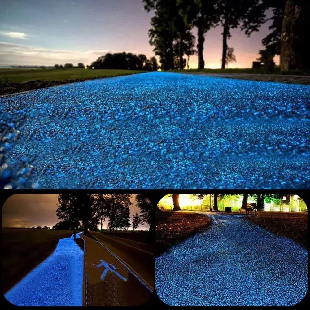 Chic Style 9.7Lbs 2000Pcs Glow in the Dark Stones Garden Glow Stones 1 Blue