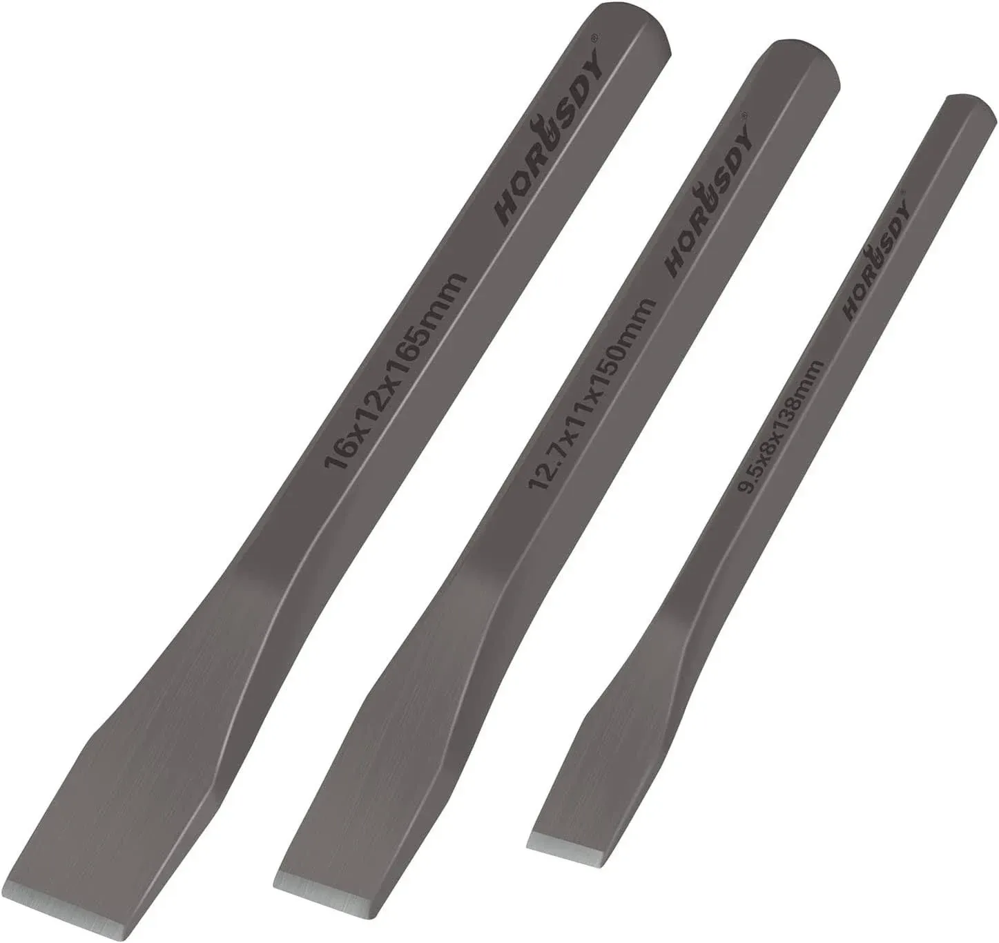 3-Piece Heavy Duty Cold Chisels Set, 3/8 In, 1/2 In, 5/8 In