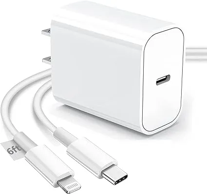 2-Pack iPhone 14 13 12 Fast Charger, [Apple MFi Certified] 20W PD USB C Wall ...