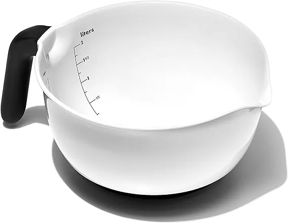 OXO Good Grips 2QT Plastic Batter Mixing Bowl, White