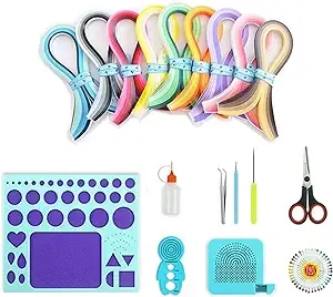 YURROAD Quilling Paper Set for Beginners with 36 Colors 900 Strips 3mm Quilling Papers Quilling Template Board Quilling Comb Quilling Curling Coach