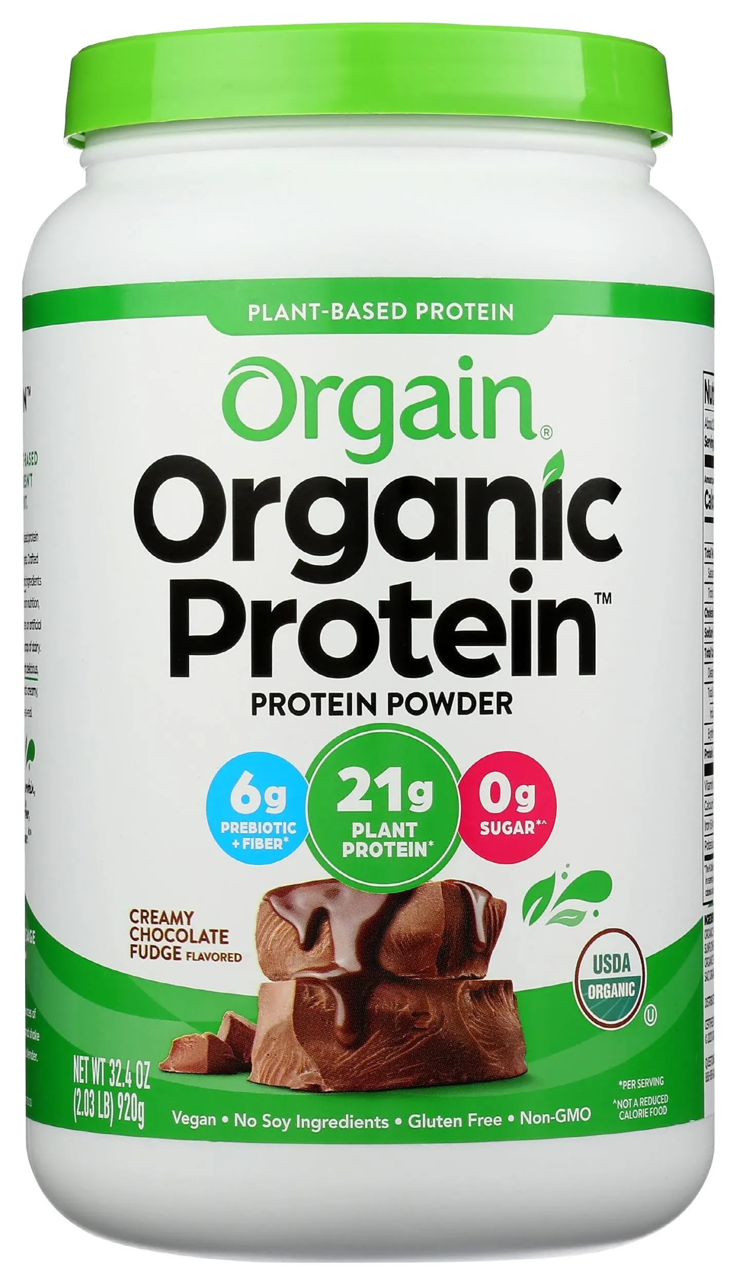 Orgain Organic Protein & Superfoods Plant Based Protein, Choco Fudge, 2.64 lbs