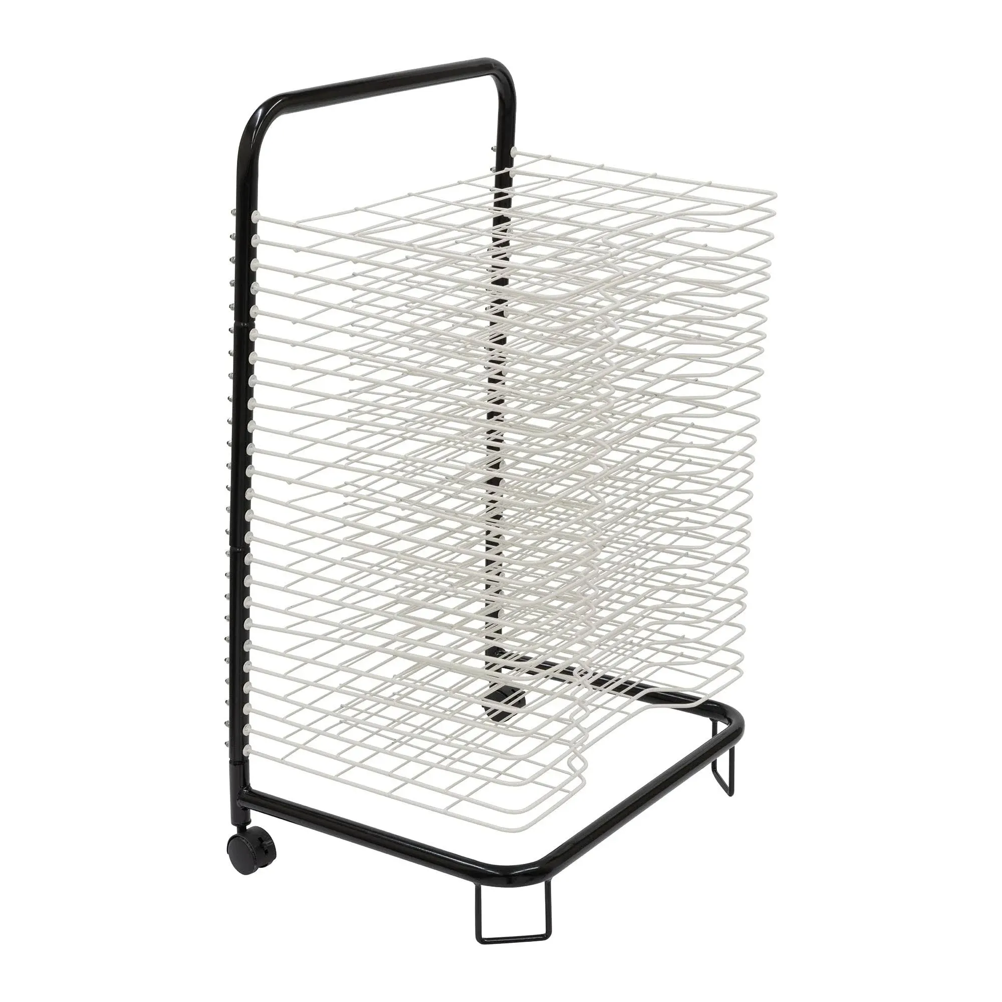 Pearington Mobile Wide Art Drying Rack for Classrooms, Art Studio, 25 Shelves, White