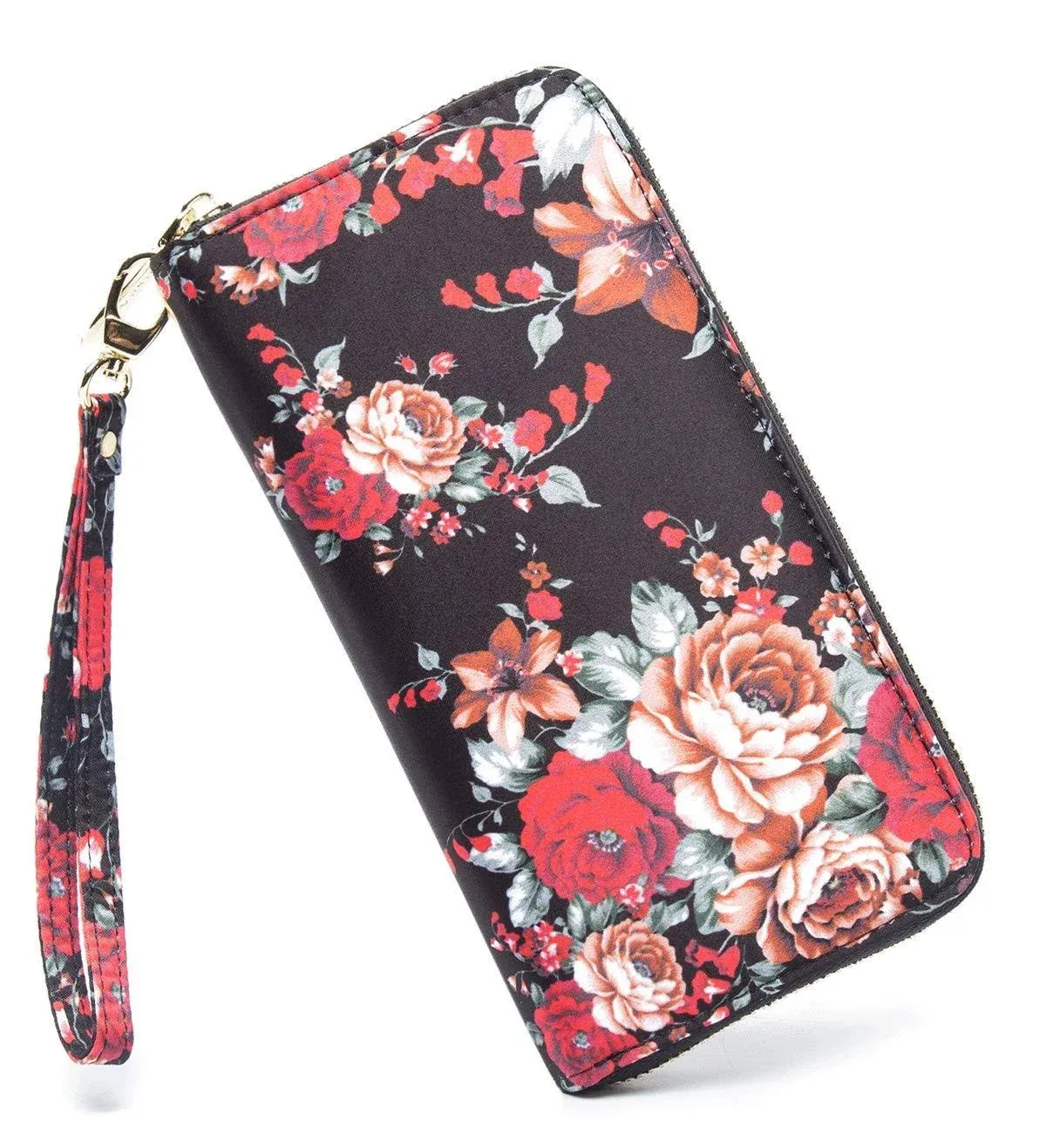 Women&#039;S Wallet RFID Blocking Zip around Clutch Wristlet Clutch Wallet for Women