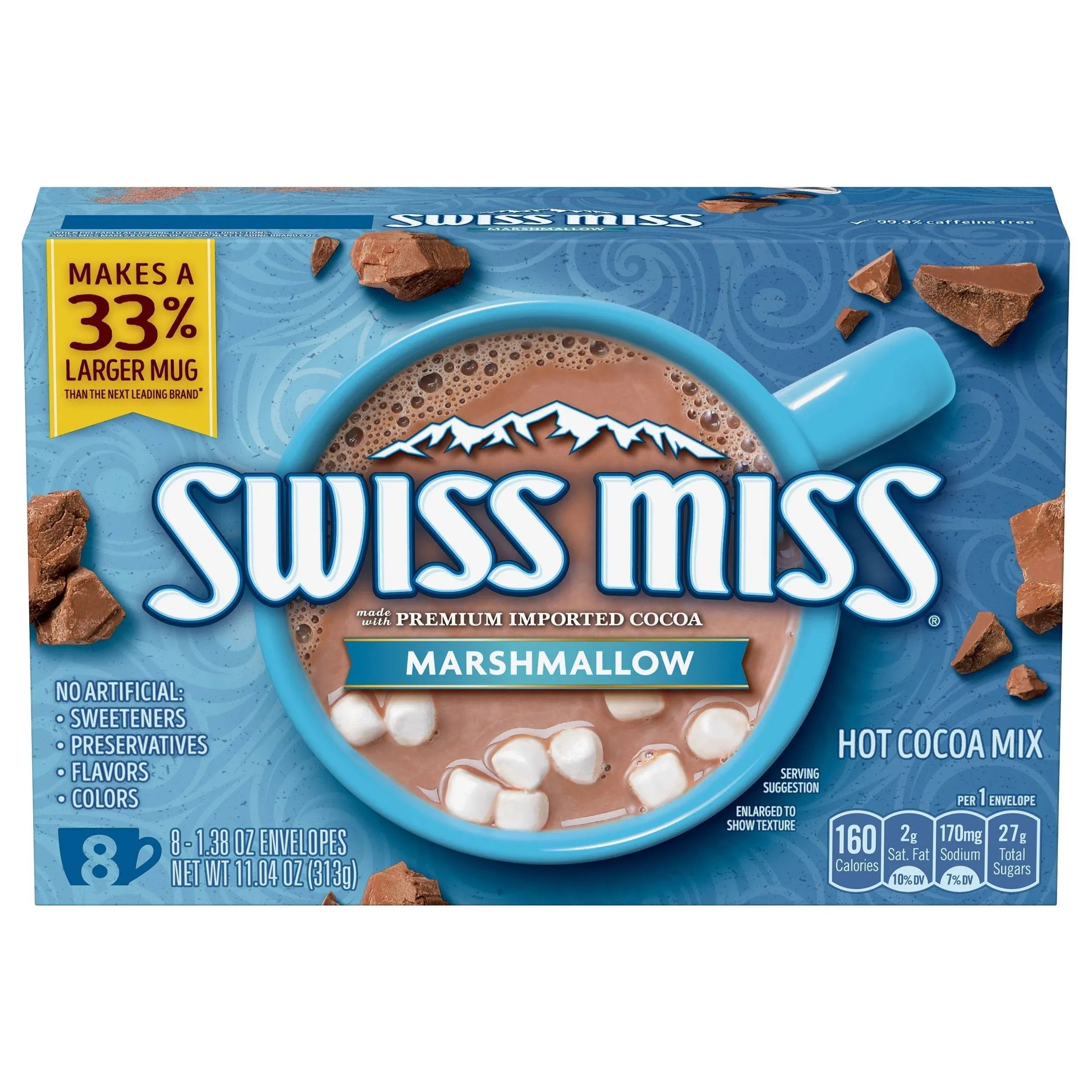 Swiss Miss Hot Cocoa Mix, Marshmallow - 8 pack, 1.38 oz envelopes