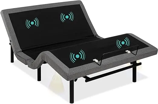 Best Choice Products Split King Size Adjustable Bed Base for Stress Management with Massage, Remote Control, USB Ports