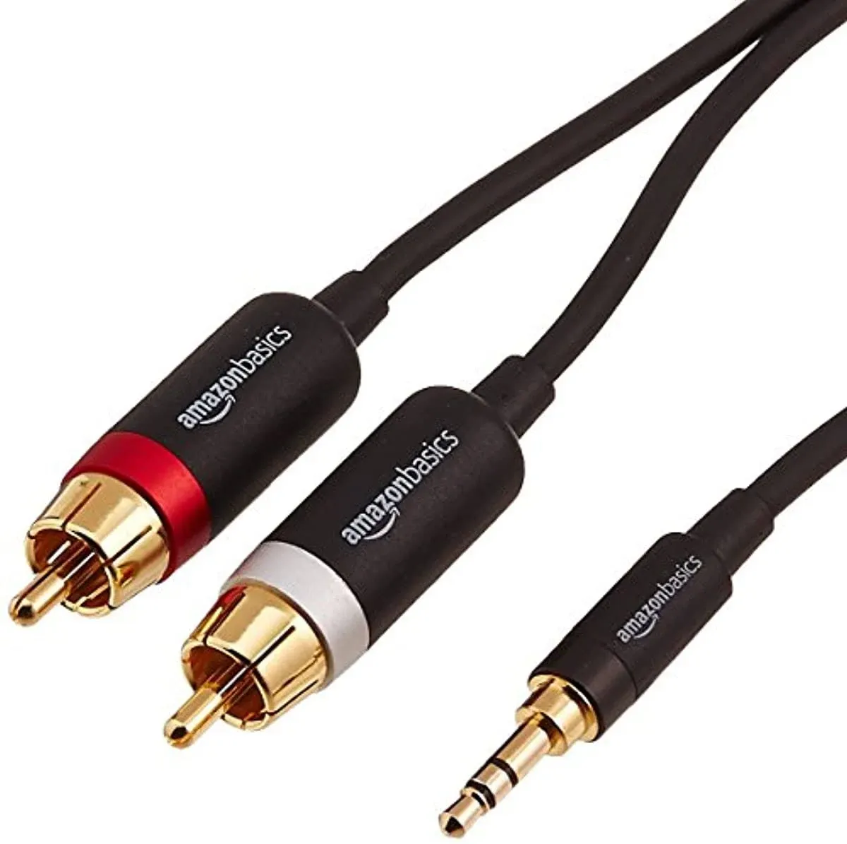 AmazonBasics 3.5mm to 2-Male RCA Adapter Cable - 15 Feet