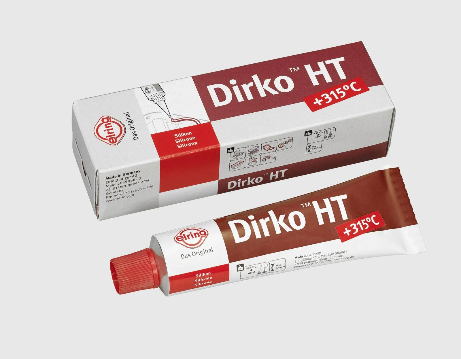 Elring Dirko HT sealant Red to 315 ° degree 70ml Silicone Engine Sump Gearbox