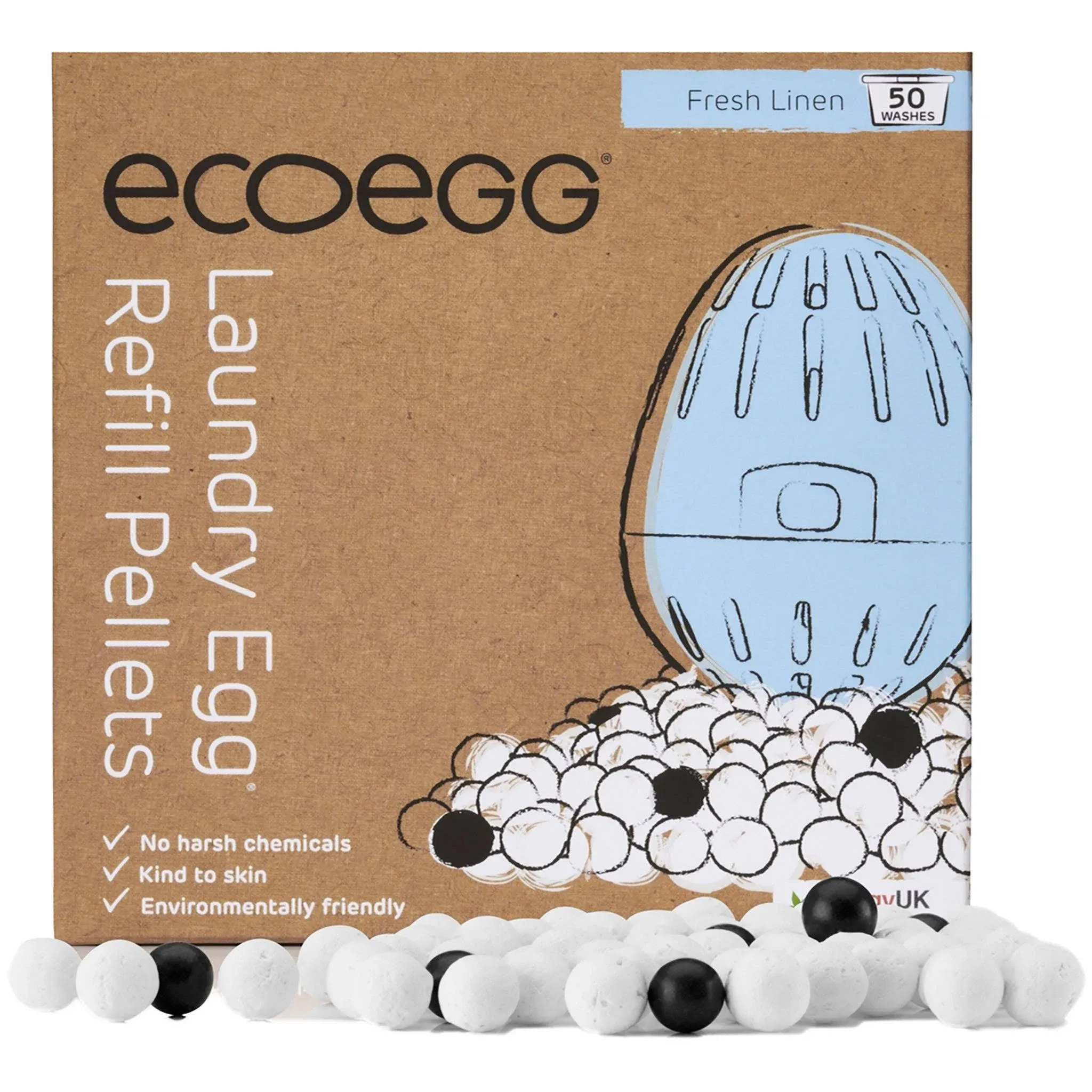 Laundry Egg Refill Pellets (50 Washes) - Fresh Linen