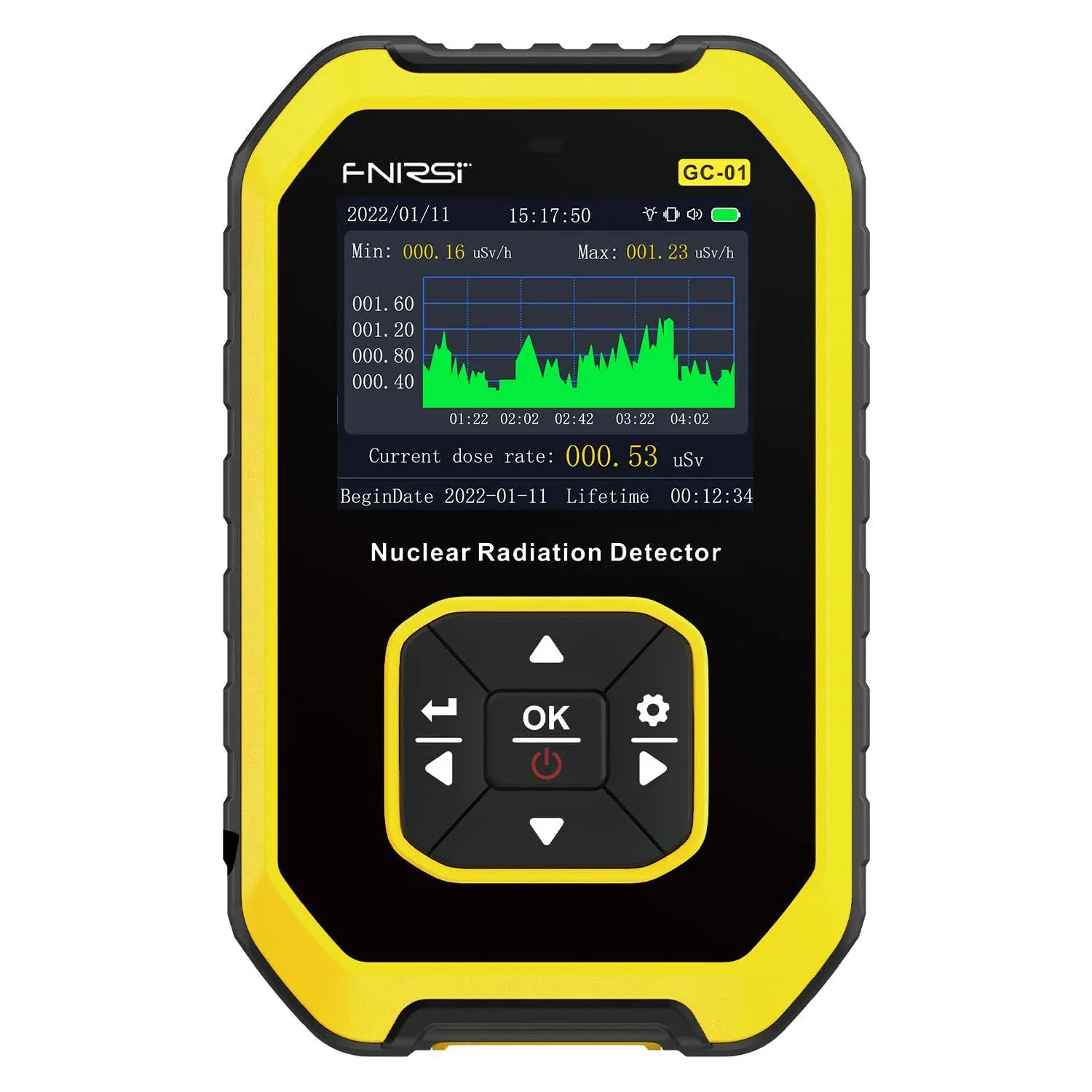 FNIRSI GC-01 Geiger Counter Nuclear Radiation Detector - Personal Dosimeter