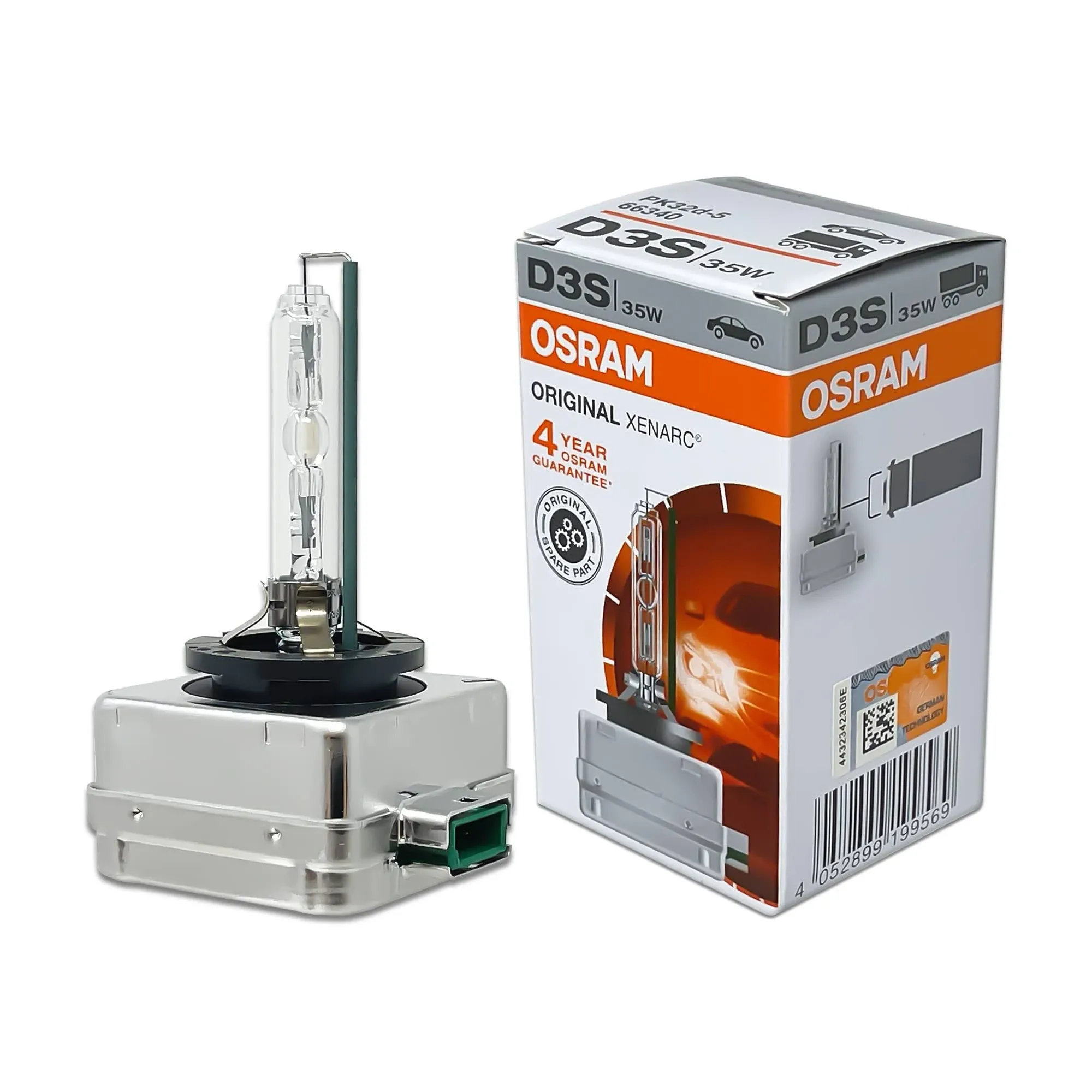 Osram Xenarc OEM 4300K D3S HID Xenon Headlight Bulb 35W 66340 by Ali W/11 Digit ...