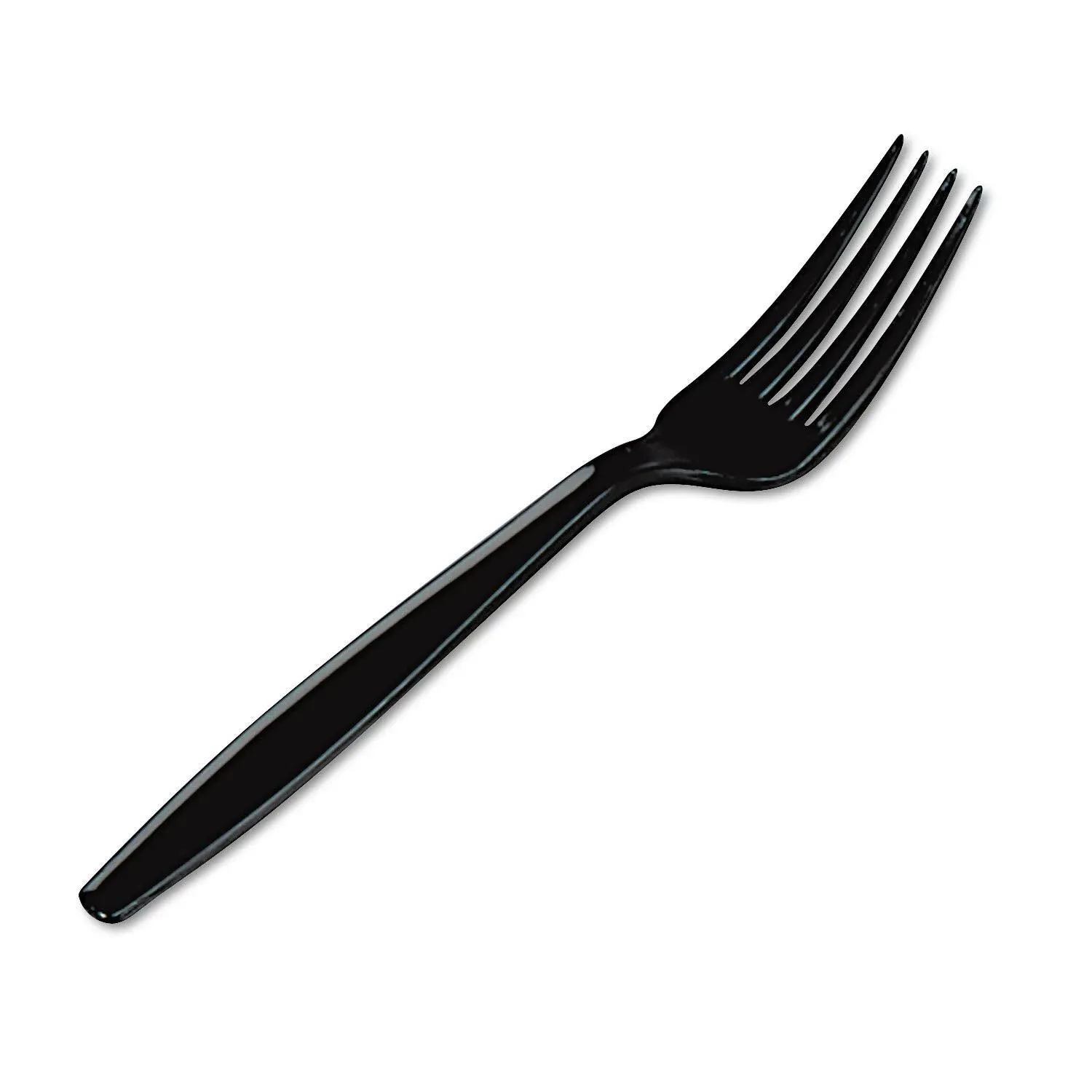 Dixie Plastic Cutlery, Heavyweight Forks, Black, 1000/Carton