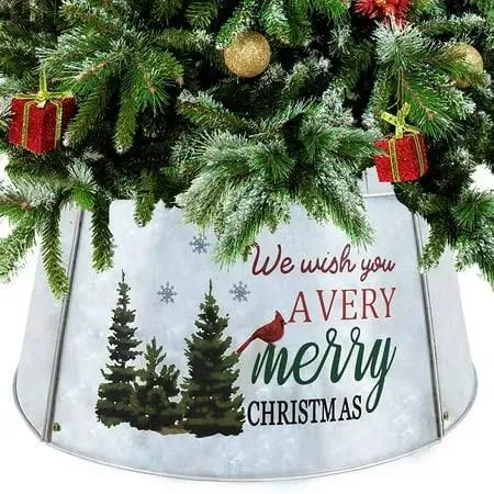 ALLADINBOX Christmas Tree Collar, Metal Christmas Tree Ring (21-Inch Diameter Ba