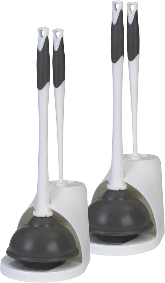 Clorox Toilet Plunger and Bowl Brush Combo Set with Caddy