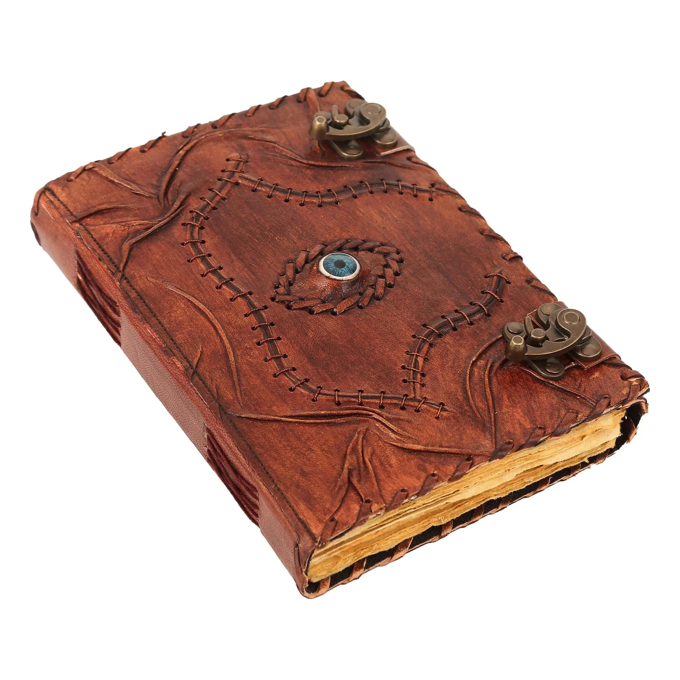 Hocus Pocus Book of Spells Handmade Vintage Leather Journal Notebook with Lock Book of Shadows and Spell Book Hocus Pocus 2 Spell Books with Real