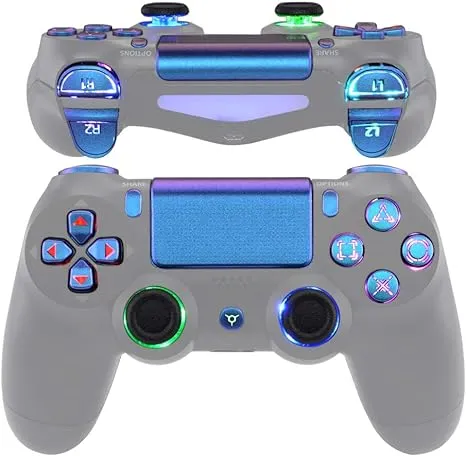 eXtremeRate Multi-Colors Luminated Buttons DTFS LED Kit for PS4 CUH-ZCT2 Controller - Chameleon Purple Blue