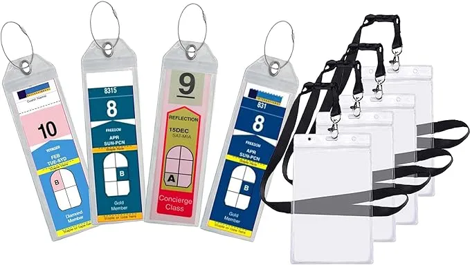 Highwind Luggage Tag 8 Pack - Durable Luggage Tags for Suitcases -Weatherproof Cruise Essentials with Cruise ID Holders for Travel, Custom Luggage Tags for Personalization and Quick Identification