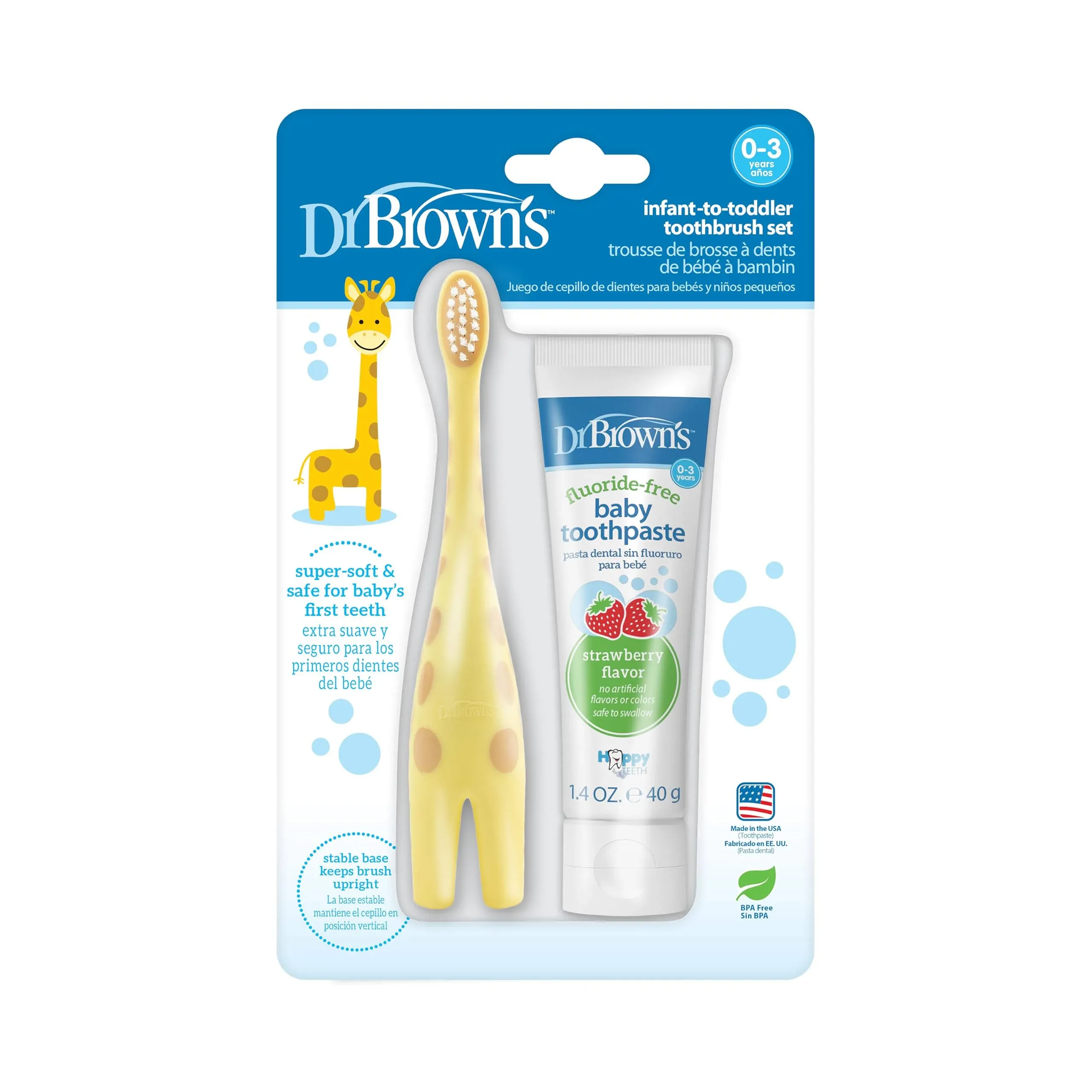 Dr. Brown's VIRTUAL BUNDLE Infant Oral Care Bundle: Toothbrush, Toothpaste, and Tooth/Gum Wipes for Baby