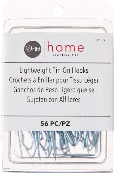 Lightweight Pin-On Hooks, Silver, 56 pc