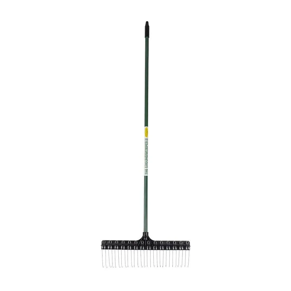 THE GROUNDSKEEPER II Rake 55-inch Lightweight Fiberglass Handle, 21-inch Head...