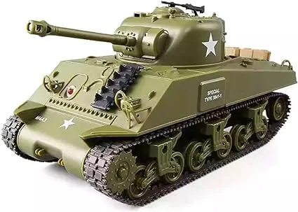 POCO DIVO Sherman M4A3 US Medium Tank RC IR Battle Panzer 2.4Ghz 1/30 Scale Model Military Vehicle w. Sound & Light