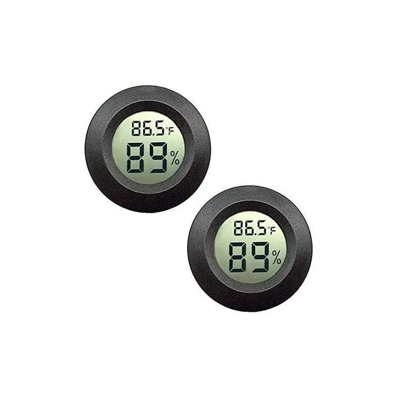 2 Pack Mini Digital Hygrometer Gauge Indoor Thermometer, LCD Monitor Temperature Outdoor Humidity Meter for Greenhouse Jars Incubators Guitar Case, Fahrenheit (℉) or Celsius(℃)