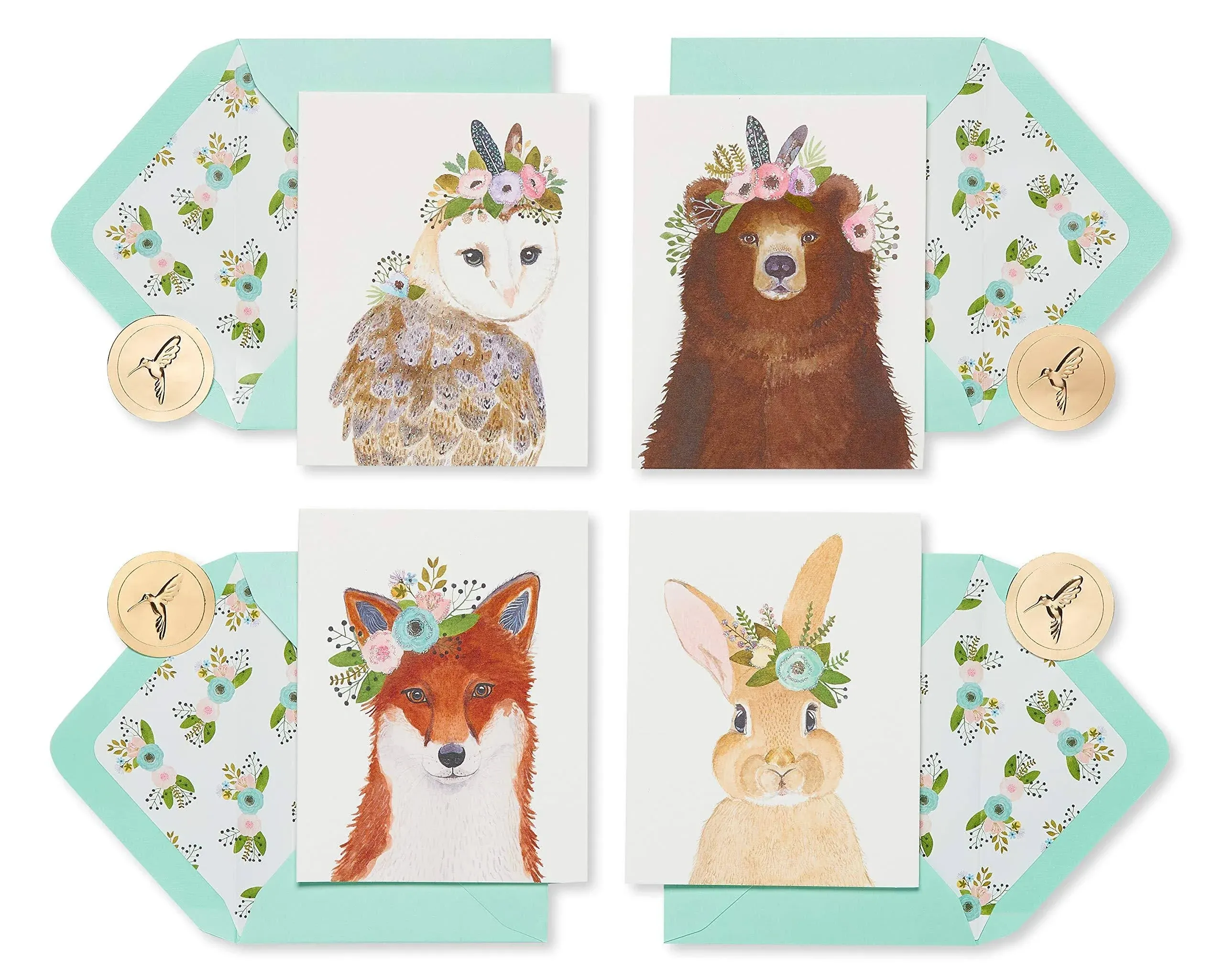 Papyrus Blank Cards with Envelopes Woodland Animals 20-Count