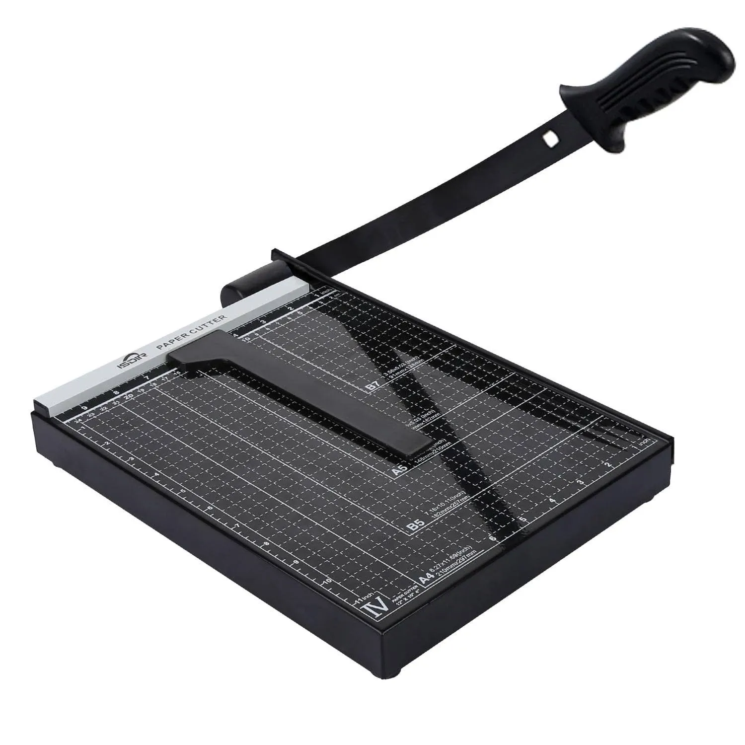 ISDIR Paper Cutter Guillotine, 12 Inch Paper Cutting Board, 12 Sheets Capacity, 