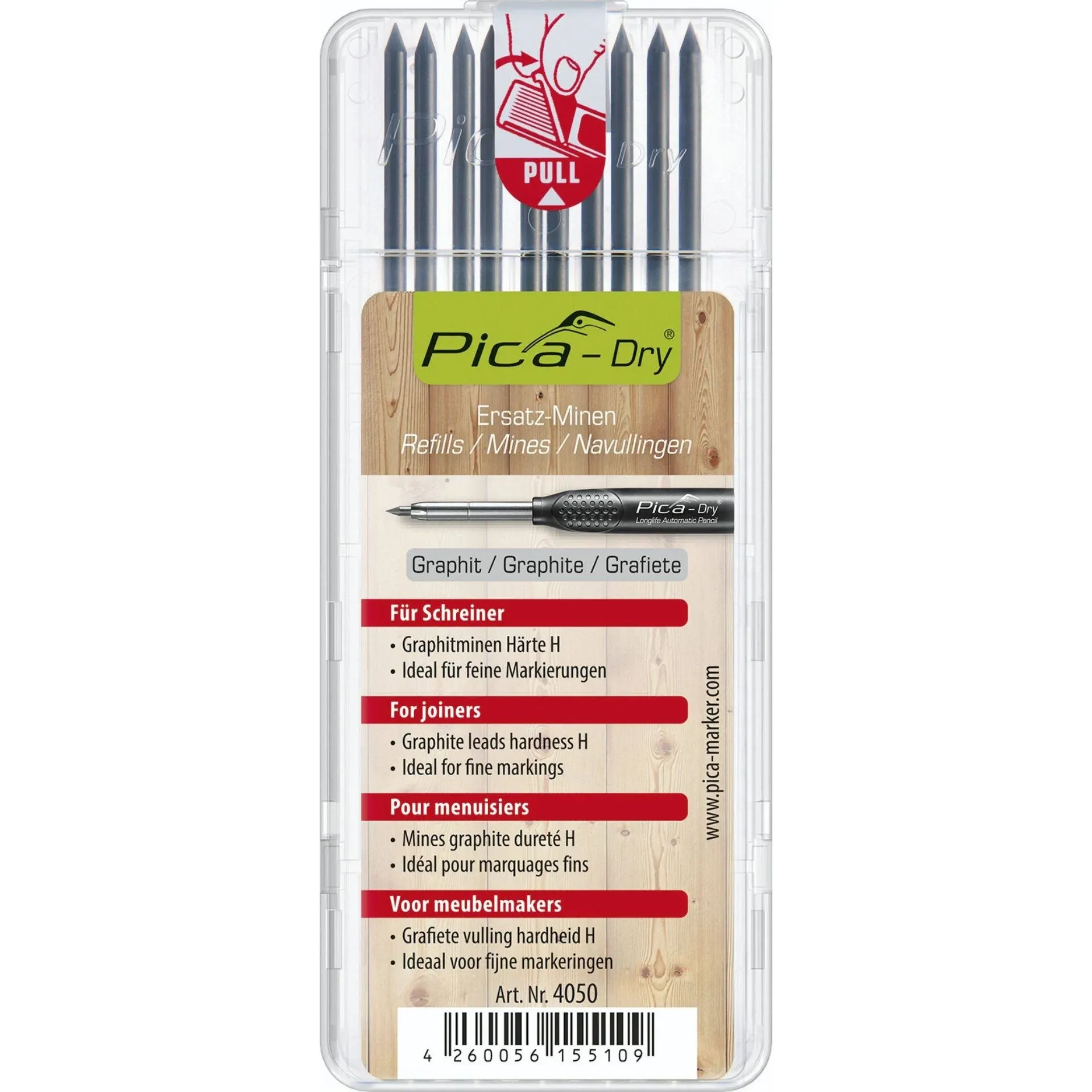 Pica Dry Refill Graphite H 10/Pack