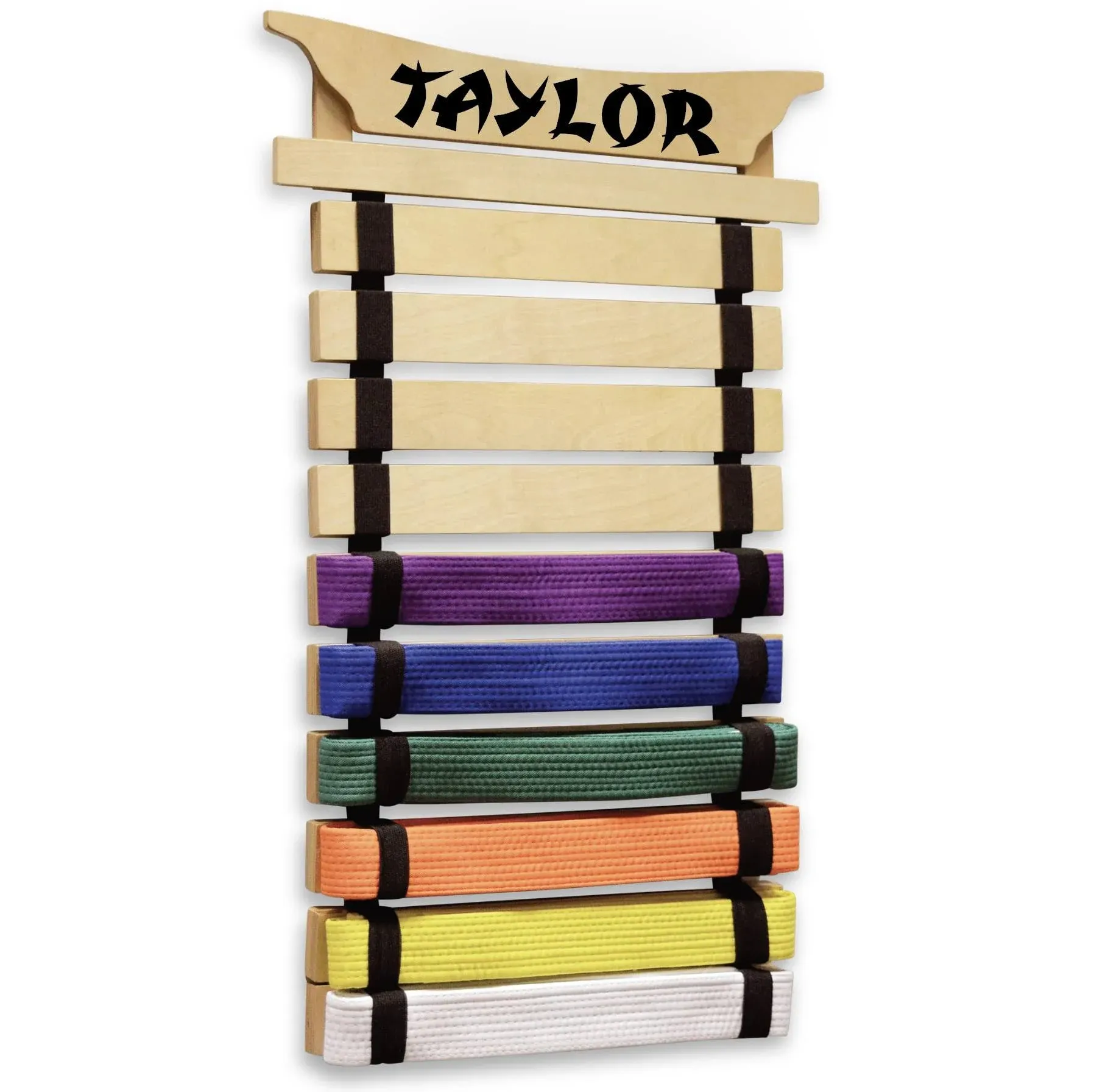 Milliard Karate Belt Display - Holds 10 Martial Arts Belts - Personalize with ...