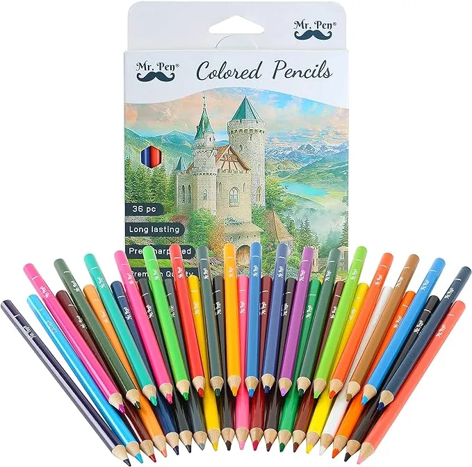 Mr. Pen- Colored Pencils, 36 Pack, Soft Core, Colored Pencils for Adult Coloring, Coloring Pencils, Color Pencils for Kids, Color Pencil Set, Coloring Pencil, Map Pencils, Wooden Colored Pencils