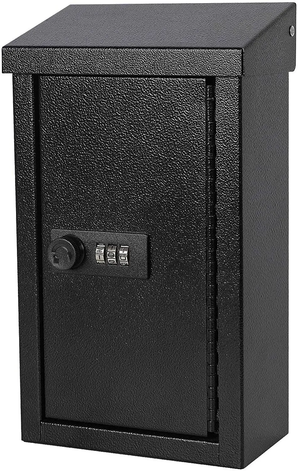 xydled Wall-Mounted Key Drop Lock Box Automotive with Key Lock, Metal Mailbox, Indoor& Outdoor Storage Box, Hanging Secured Suggestion Money Box, for Home & Business Use, 5.5X 3.0X 9.8 Inches, Black