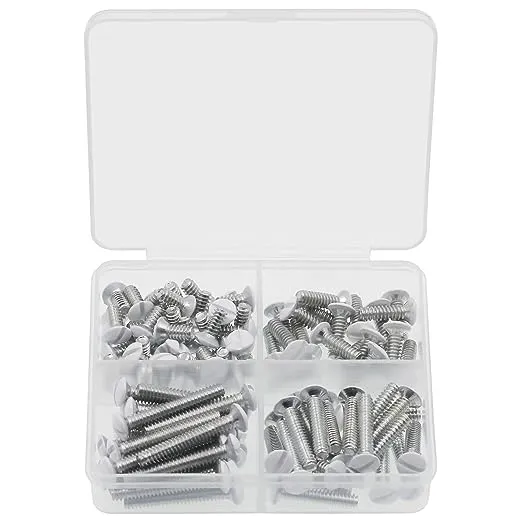 Wall Plate Screws 100 Pcs White Outlet Screws 3/8&#034; Long 632 Thread Light Electri