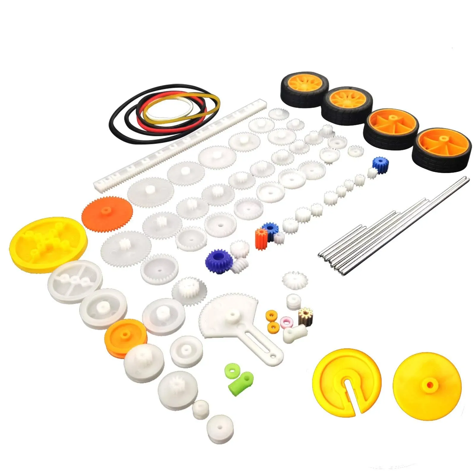 EUDAX 82 Pcs Plastic Gear Package Kit DIY Gear Assortment Accessories Set for Toy ...