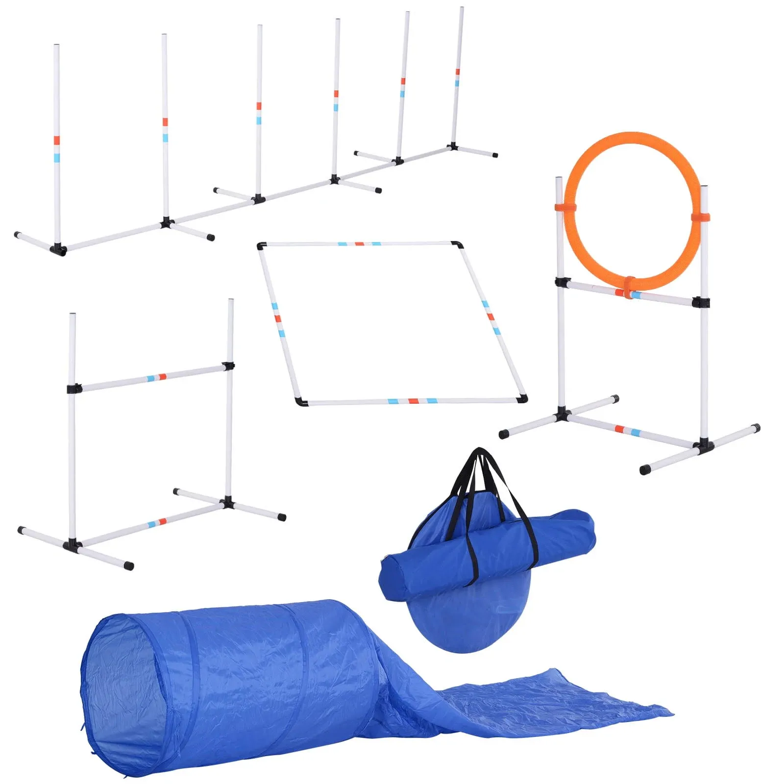 5 Piece Outdoor Game Dog Agility Training Equipment Set Agility Starter Kit