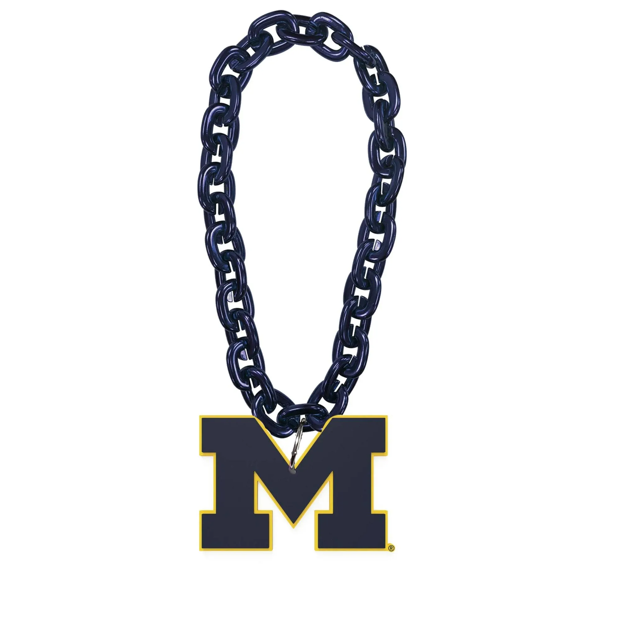 Michigan Wolverines Touchdown Fan Chain 10 Inch 3D Foam Gold Necklace